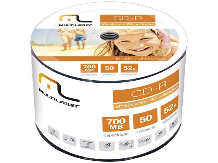 Imagem de Mídia CD-R Shrink Imprimível Multilaser