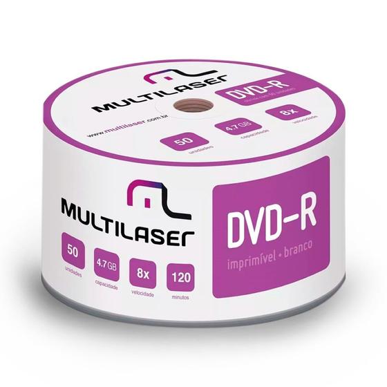 Imagem de Midia Dvd-r Vel. 08x - 50 Un. Shrink Imprimivel Branco