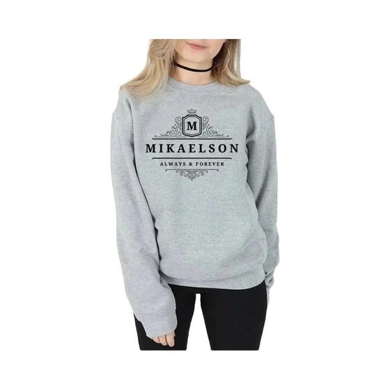 Imagem de Mikaelson Always And Forever Vampire Diaries Mystic Falls Moletom Com Capuz E Gola Redonda