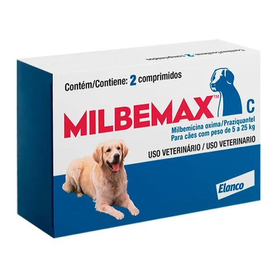Imagem de Milbemax C para Cães 5 a 25kg com 02 Comprimidos