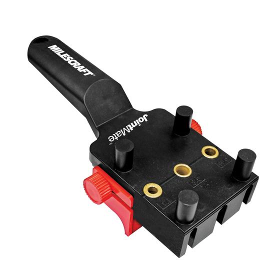 Imagem de Milescraft 1332 Joint Mate - Dowel Jig portátil para juntas de canto, borda e superfície, 3 tamanhos de bucha metálica (1/4", 5/16", 3/8") e pinos auto-centrados, inclui cerca removível