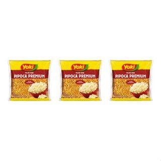 Imagem de Milho Para Pipoca Yoki Premium 400g Kit Com 1 Pacote Ou 3 Pacotes Ou Saco Pipoca Nº 01/02 Ou 03 Com 200 Unidades - 3 Pa