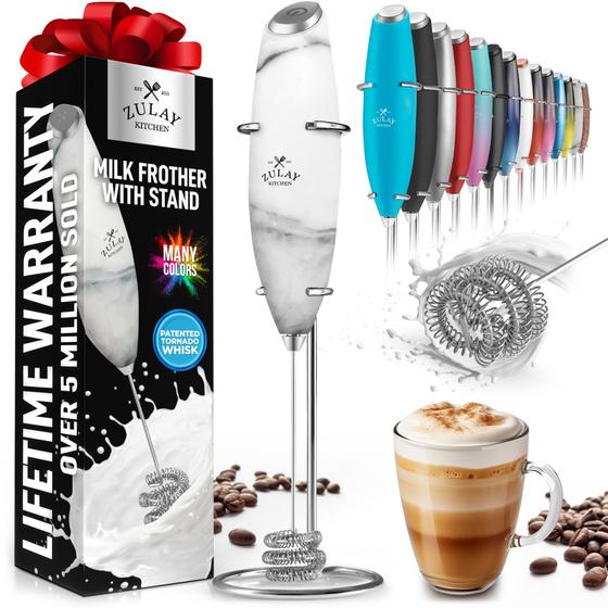 Imagem de Milk Frother Zulay Kitchen Tornado Whisk portátil com suporte