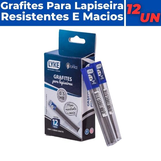 Imagem de Mina De Grafite 0.5mm HB Para Lapiseira Kit Com 12 Unidades