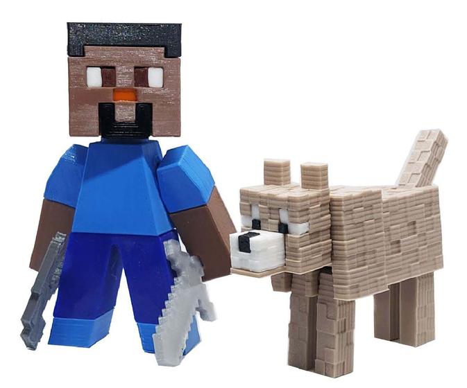 Imagem de Minecraft - Black Edition com Lobo Bege e acessórios
