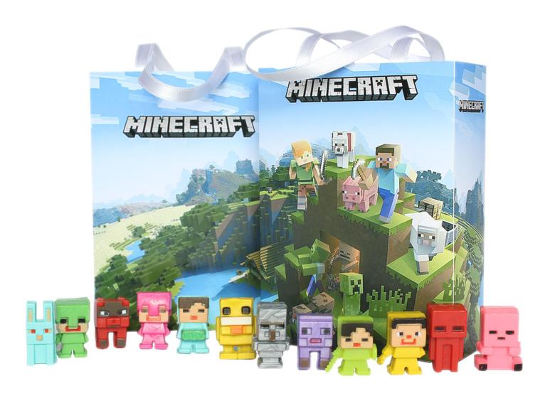 Minecraft - Kit 12 Miniaturas + Sacola Tema - Brinquedo Coleção Bonecos Menor preço em Minecraft - Kit 12 Miniaturas + Sacola Tema - Brinquedo Coleção Bonecos