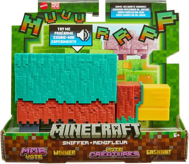 Mattel Action Figure Minecraft Sniffer Con Suoni – Giocattolo Ufficiale 8+ Cm Per Bambini 6+ Anni