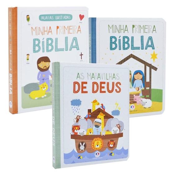 Imagem de Minha Primeira Bíblia Infantil De Palavras Ilustradas 3 Vols - Ciranda Cultural