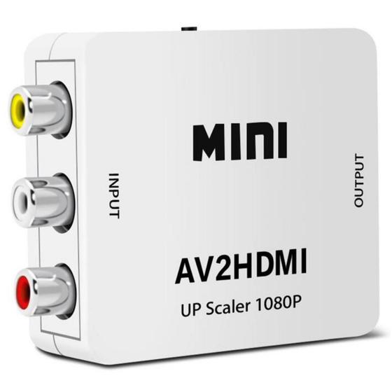 Imagem de Mini Adaptador Av Rca Para Hdmi Conversor Av2Hdmi - AL