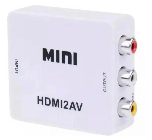 Imagem de Mini Adaptador Conversor De Hdmi Para Vídeo Composto Rca 2Av