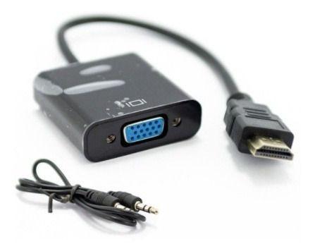 Imagem de Mini Adaptador Conversor Hdmi P/ Vga Transmite Áudio E Vídeo