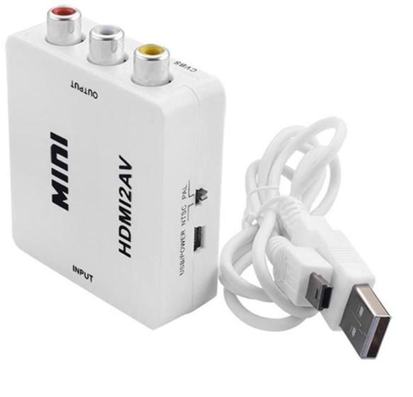 Imagem de Mini Adaptador Conversor Video Composto 3 Rca Av Para Hdmi