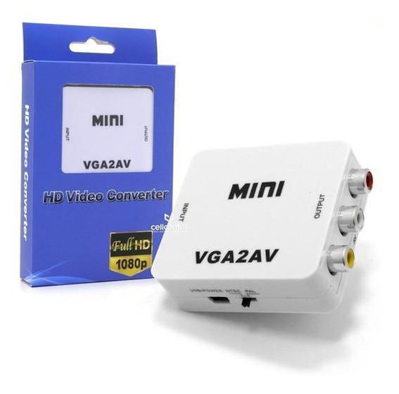 Imagem de Mini Adaptador Vga2Av Conversor Para Áudio E Vídeo