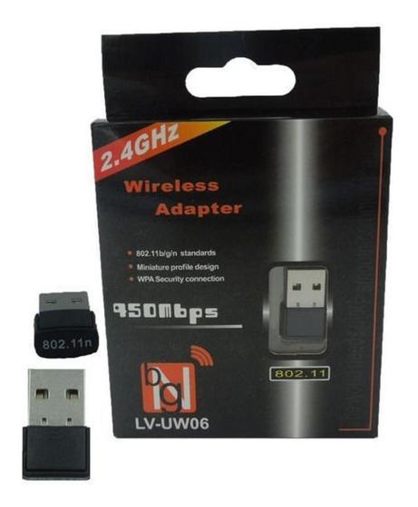 Imagem de Mini Adaptador Wireless Wifi Usb 2.0 802.11n Bgn 950 Mbps