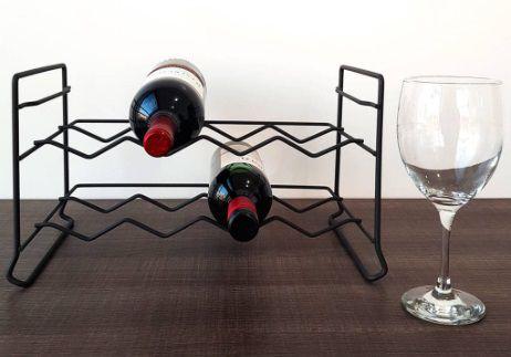 Mini Adega Porta Garrafas Vinho Suporte para 8 garrafas Preto ...