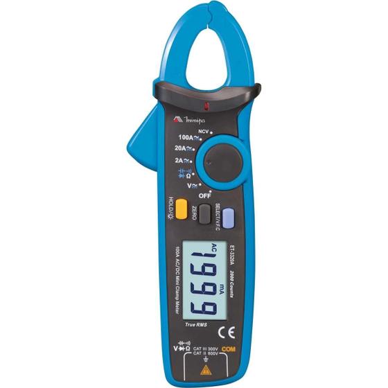 Imagem de Mini Alicate Amperímetro Digital CAT II e III 600V/300V 3 1/2 Dígitos ET-3320A Minipa