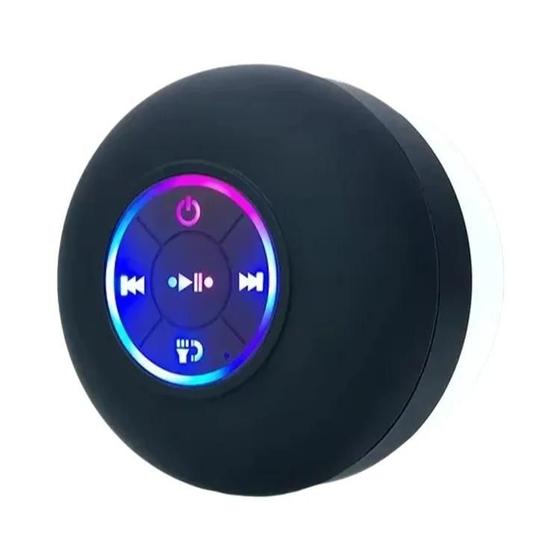 Imagem de Mini Alto-Falante Bluetooth Portátil com LED - À Prova D'Água e Ventosa