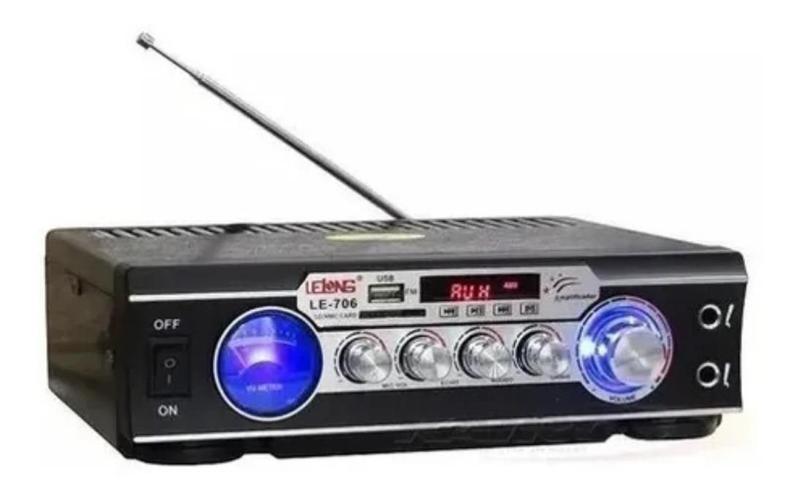 Imagem de Mini Amplificador Áudio Stereo Bluetooth Le-706 Bivolt