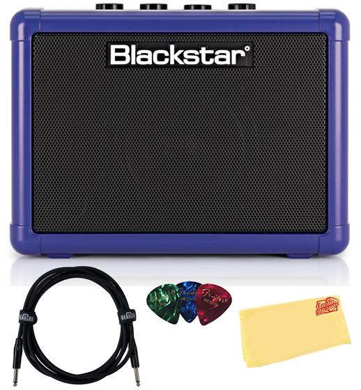 Imagem de Mini Amplificador Blackstar Fly 3 Royal Blue - com Cabo, Palhetas e Tecido