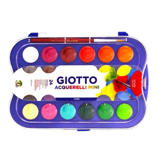 Imagem de Mini Aquarela Em Pastilha Giotto Intense Colors Com 24 Cores