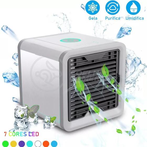 Imagem de Mini Ar Condicionado Climatizador Humidificador Portátil  3 Velocidades