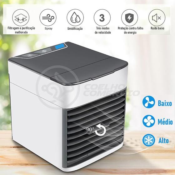 Imagem de Mini Ar Condicionado Climatizador Humidificador Portátil  3 Velocidades