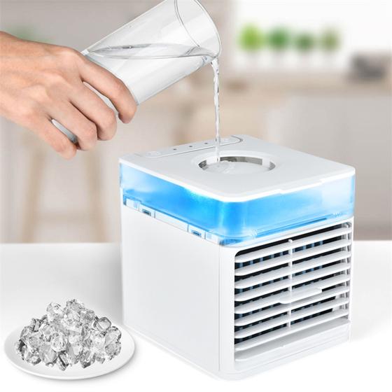 Mini Ar Condicionado de Mesa Air Coller Umidificador Portátil Menor preço em Mini Ar Condicionado de Mesa Air Coller Umidificador Portátil