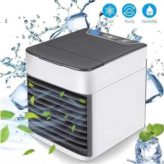 Imagem de Mini Ar Condicionado Portátil Arctic Air Cooler Umidificador Climatizador Luz Led USB / Ar puro