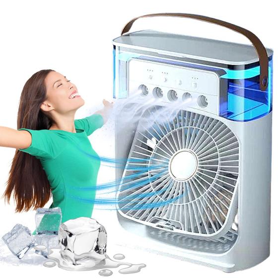 Imagem de  Mini Ar Condicionado Portátil  Com Refil para Gelo Purifica Gela Air Cooler 
