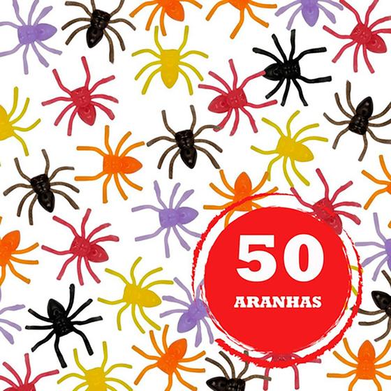 Imagem de Mini Aranha de Plástico 50 Unidades Festa Decoração Atacado