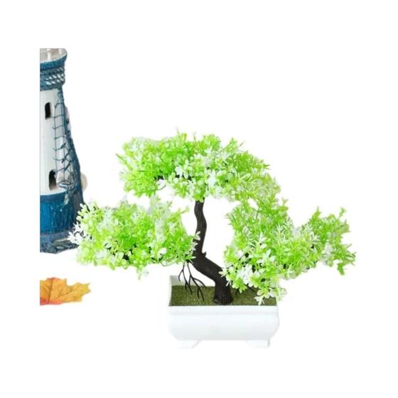 Imagem de Mini Árvore Bonsai Artificial de Plástico - Decoração para Casa com Vaso