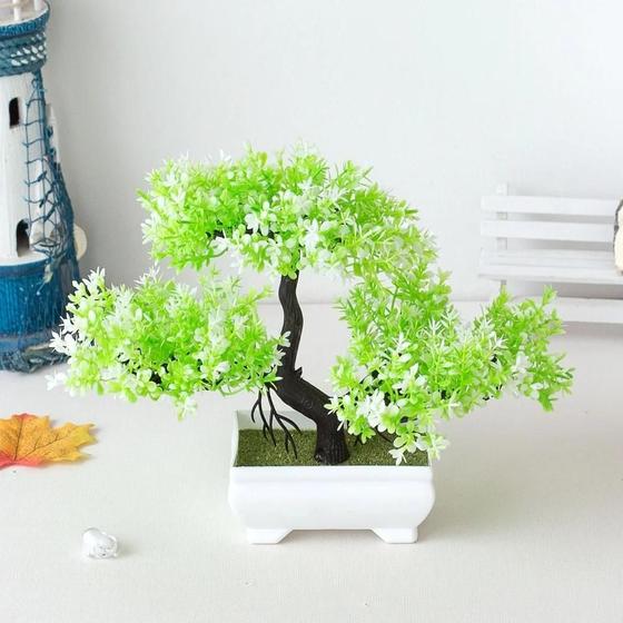 Imagem de Mini Árvore de Bonsai Artificial em Vaso - Decoração para Festas e Ambientes Domésticos