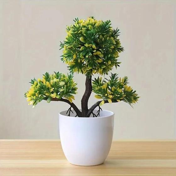 Imagem de Mini Árvore de Bonsai Artificial - Ornamento para Decoração de Mesa e Jardim