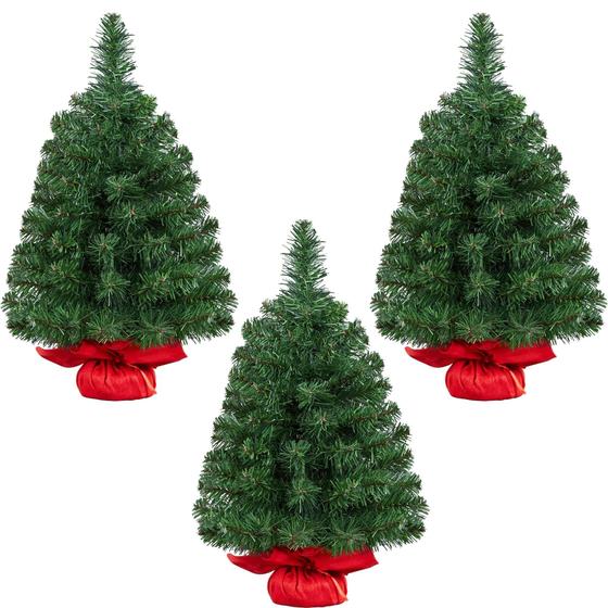 Imagem de Mini Árvore de Natal Artificial Yaheetech (60cm) - Pacote com 3