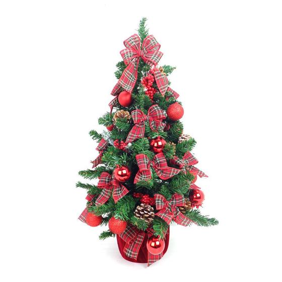 Mini Árvore De Natal Decorada 60cm Base Veludo Laços Xadrez - Cromus - Árvore  de Natal - Magazine Luiza