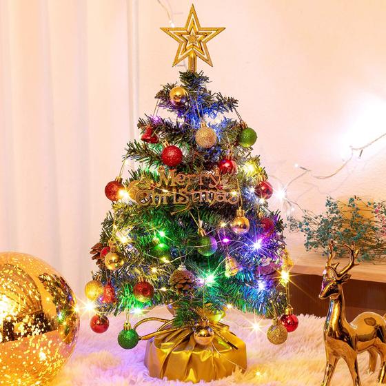Imagem de Mini Árvore de Natal Xmas Exp 20cm com Enfeites em PVC Verde