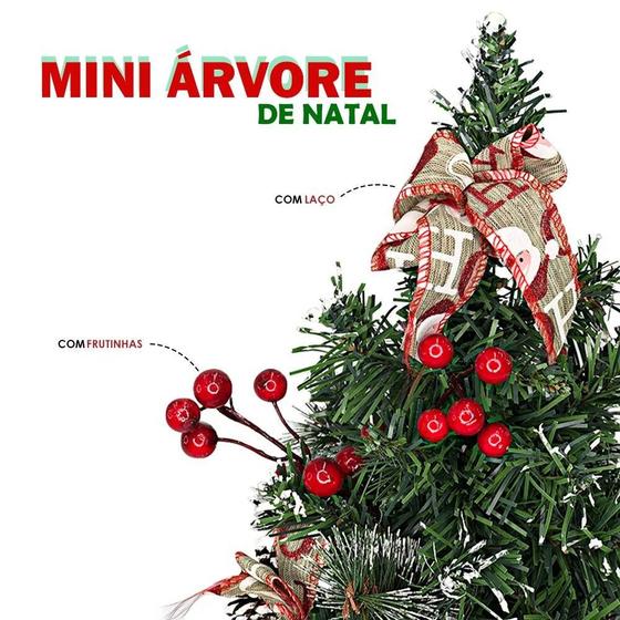 Imagem de Mini Árvore Natal Pinheiro Verde Tradicional Decorada 26cm