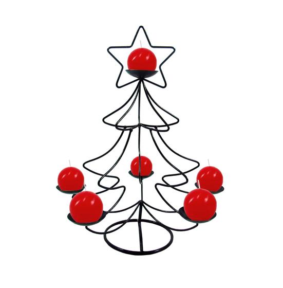 Imagem de Mini Árvore Para Mesa Vela Vermelha Decoração Natal