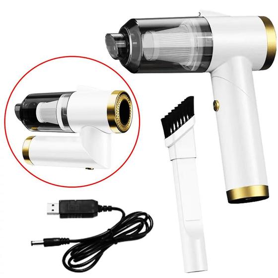 Imagem de Mini Aspirador De Pó 3 Em 1 Portátil Com Luz Led Sem Fio Com Boca Larga MXC004BR