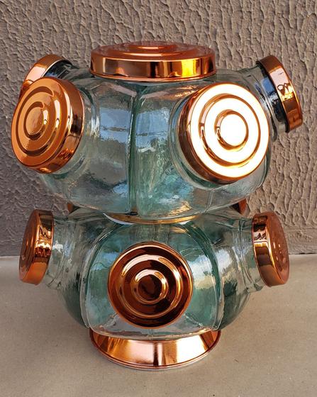 Imagem de Mini baleiro giratório duplo na cor cobre