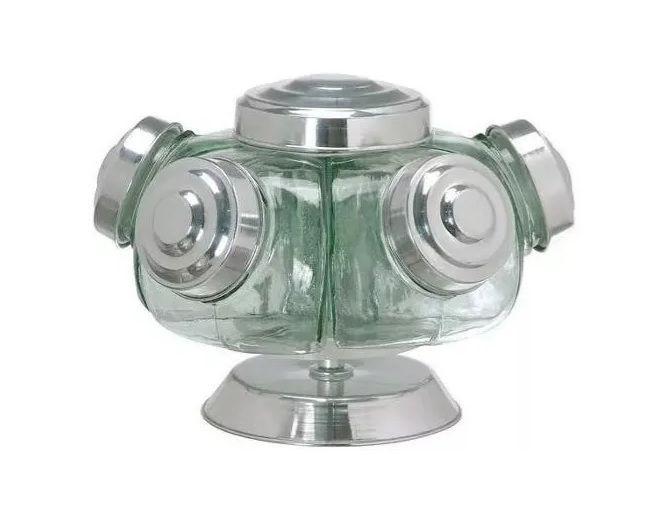 Mini Baleiro Giratório Porta Doce 5 Potes Marca IKAZA Menor preço em Mini Baleiro Giratório Porta Doce 5 Potes Marca IKAZA