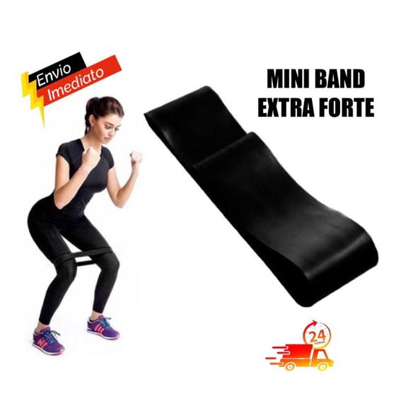 Imagem de Mini Band Preta Extra Forte Exercício Funcional Faixa Elásti