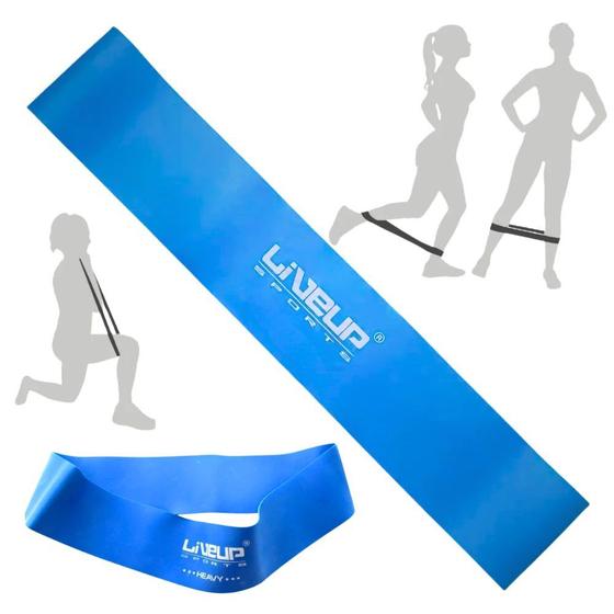 Imagem de Mini Band Treino Exercicios com Intensidade Forte Cor Azul  Liveup Sports 