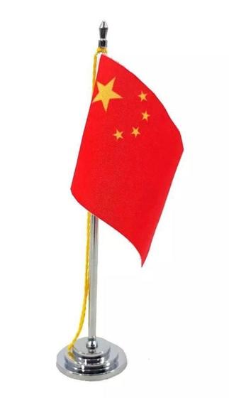 Imagem de Mini Bandeira De Mesa Da China 15 Cm Poliéster