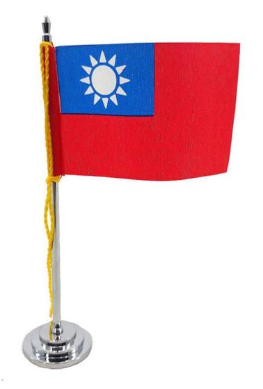 Imagem de Mini Bandeira De Mesa Da Guiné Bissau 15 Cm Poliéster