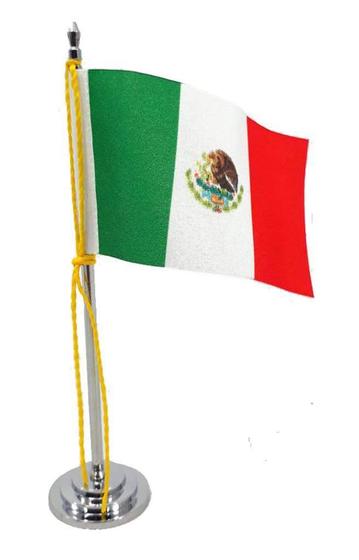 Imagem de Mini Bandeira De Mesa Da México 15 Cm Poliéster