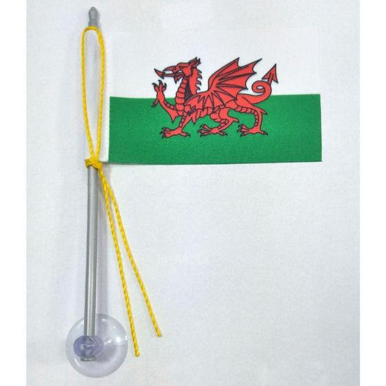 Imagem de Mini Bandeira País De Gales Ventosa Poliéster 5,5Cm X 8,5Cm