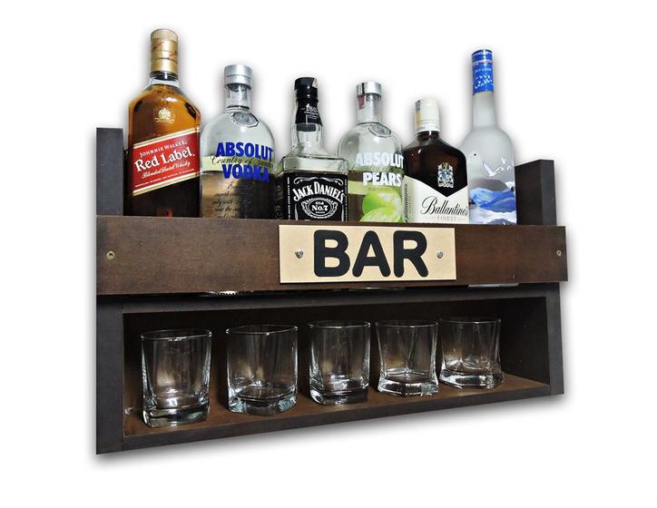 Mini Bar Barzinho Adega Suporte de Parede Para Whisky Vinhos Bebidas 60x35cm Tabaco Fosco Menor preço em Mini Bar Barzinho Adega Suporte de Parede Para Whisky Vinhos Bebidas 60x35cm Tabaco Fosco