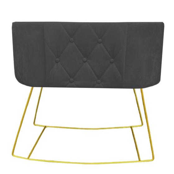 Imagem de Mini Berço Aconchego com Balanço suede Grafite - D'Classe Decor