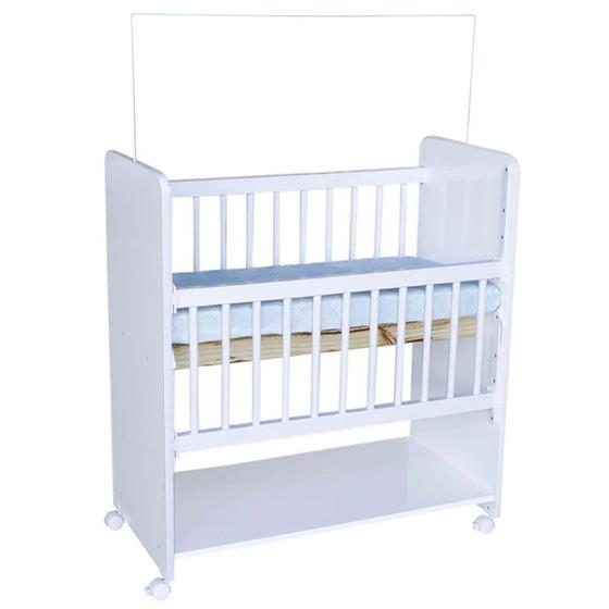 Imagem de Mini Berço Bed Side New Baby Com Colchão e Grade Móvel para Bebê